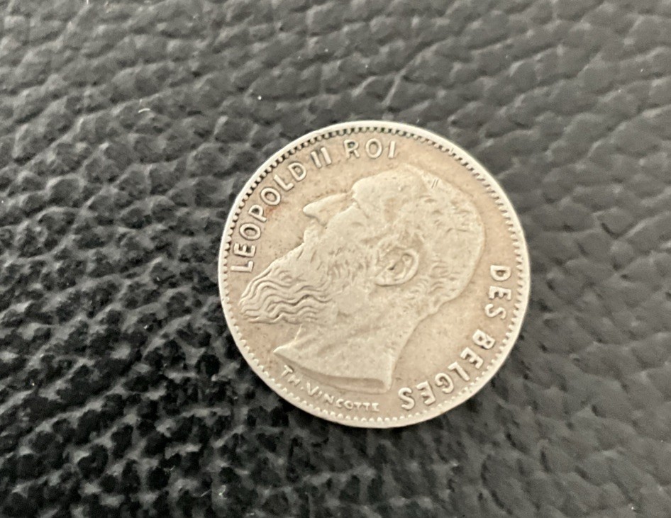 1909 Belgium 50 Cent Silver Coin