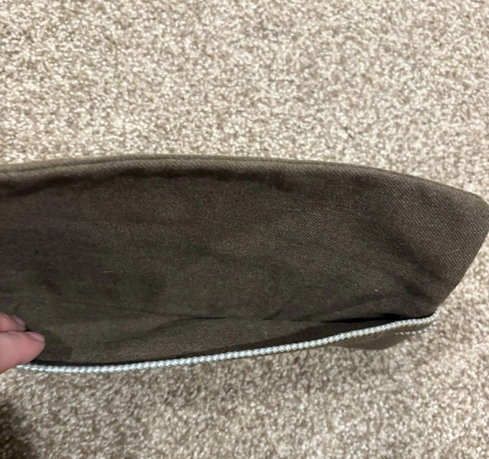 Garrison US Army Hat Cap, original post WWII infantry oversees, olive green wool