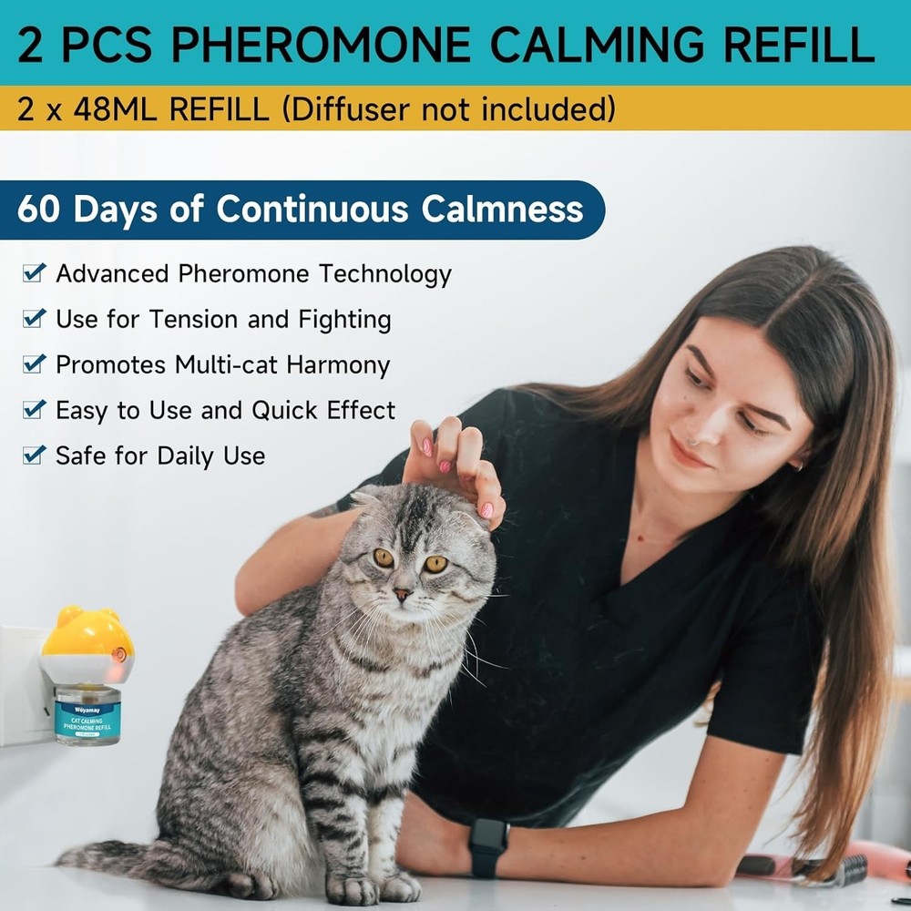 Cat Calming Diffuser Refills - Cat Pheromones Calming Diffuser for Cats Relie...