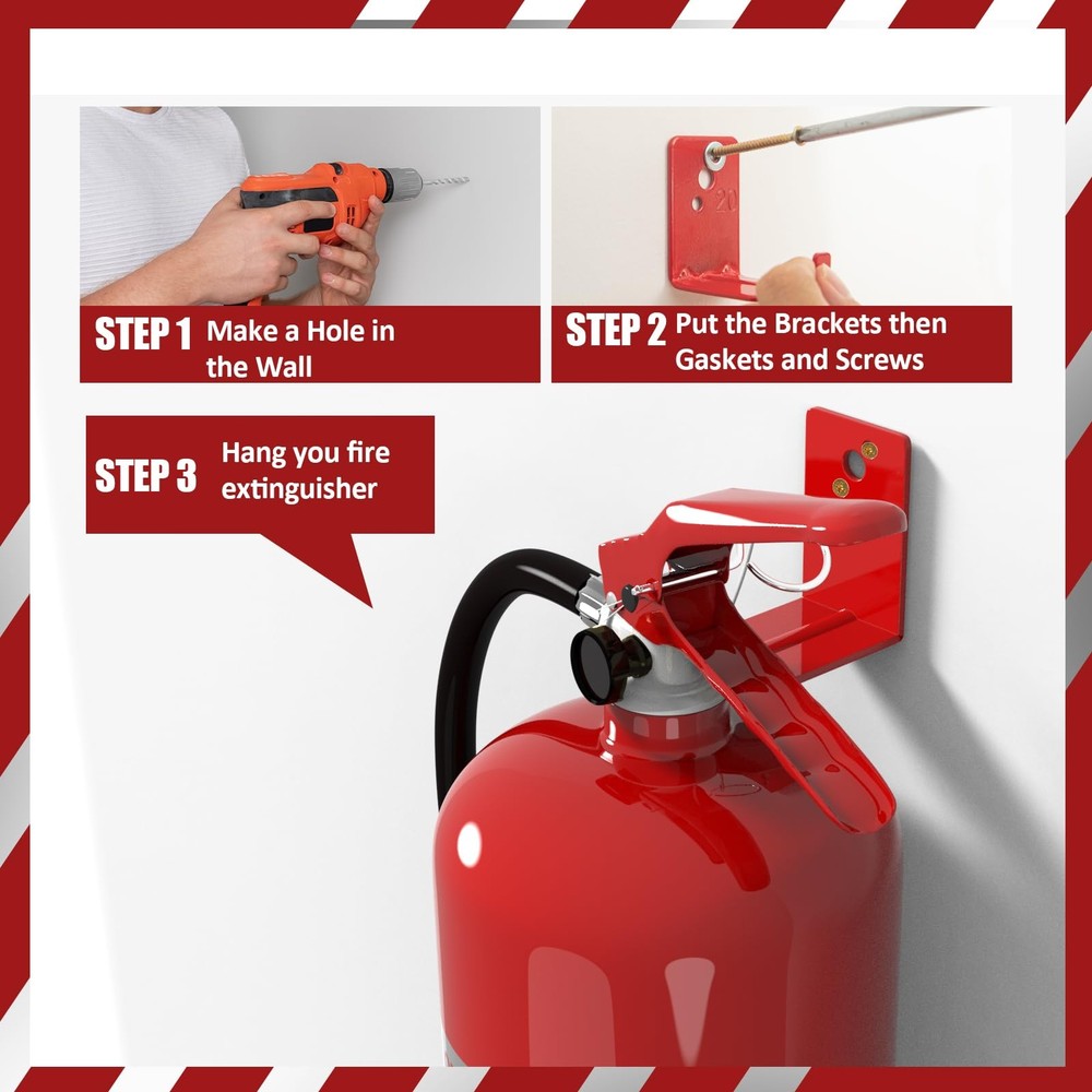 4 Pack Fire Extinguisher Mounts & Brackets, Fire Extinguisher Wall Hook Holder H