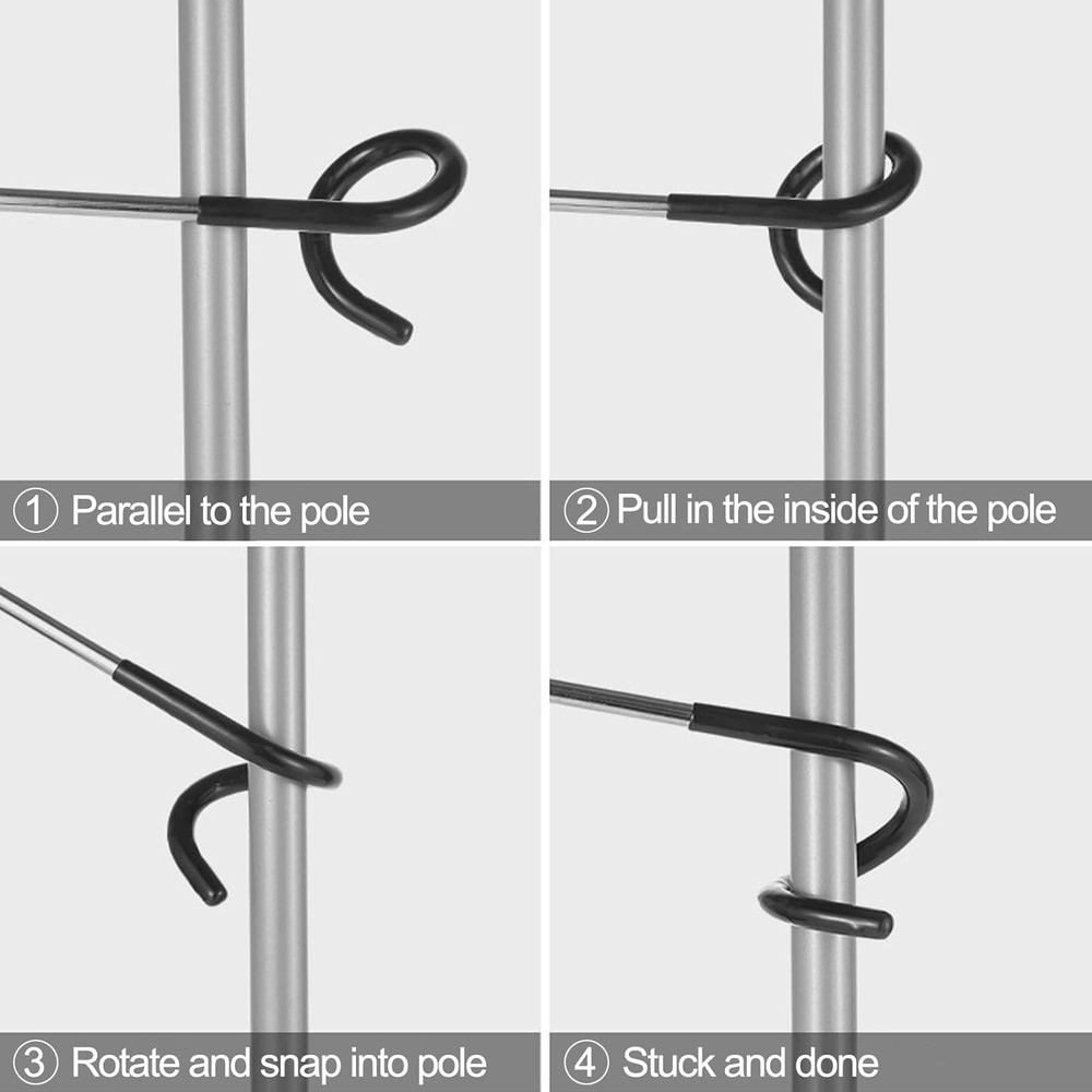 2 PCS Wrap Hooks Bird Feeder Pole Attachment Extra Feeder Arm Addition Pole H...