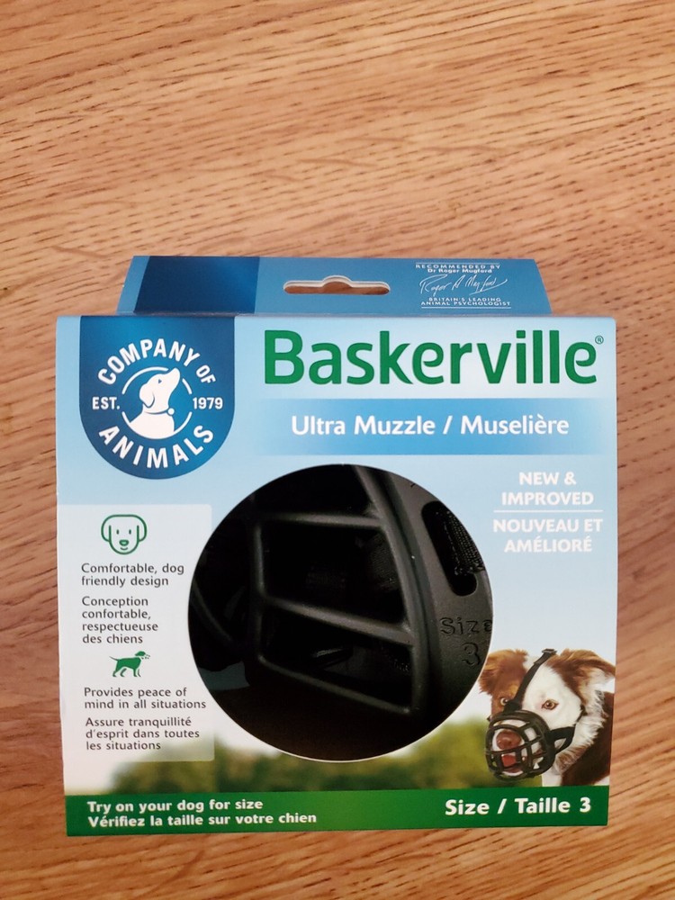 Baskerville Ultra Dog Muzzle Black Size 3 Perfect for Border Collie Beagle Corgi