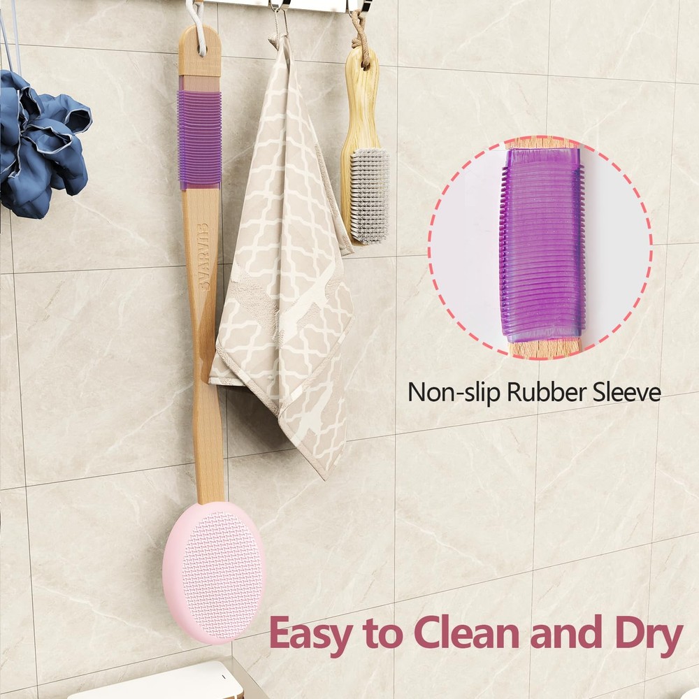 Svarvns Lotion Applicator With 4 Replaceable Pads for Back, Self, Pink