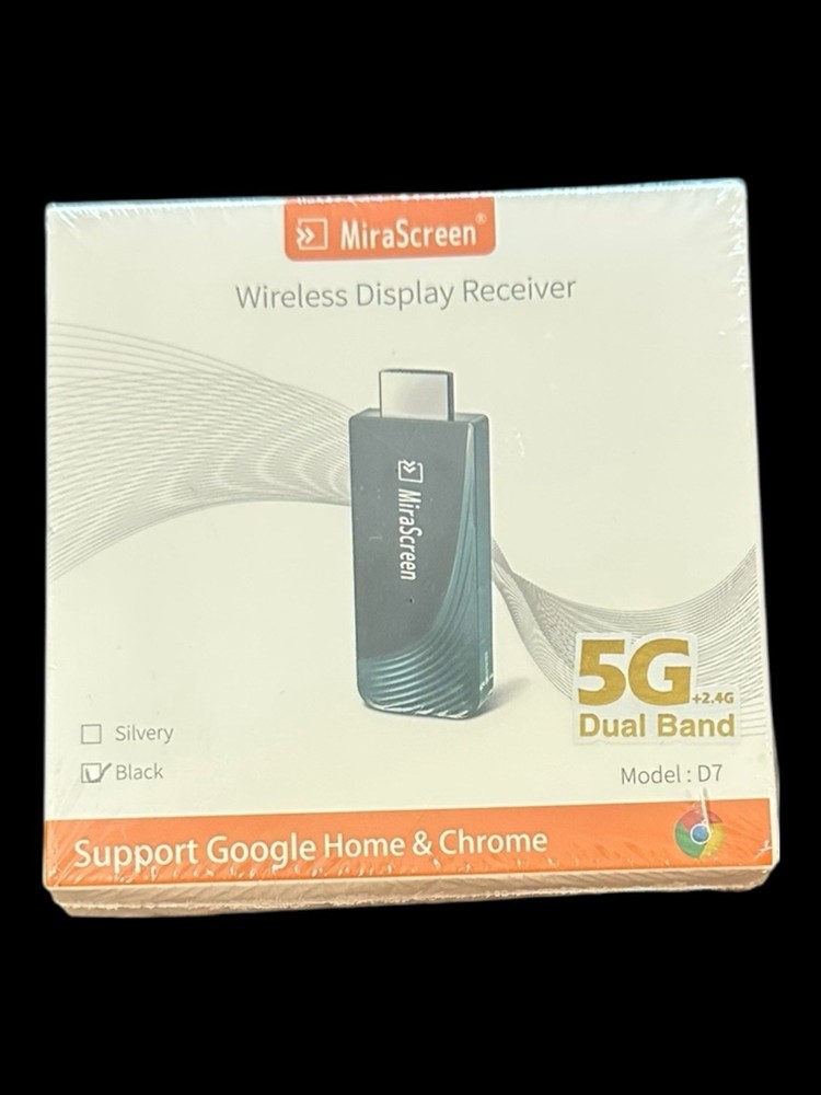 Wireless Display Receiver 5G+2.4G WiFi Display Receiver Dongle Model D7 Sealed