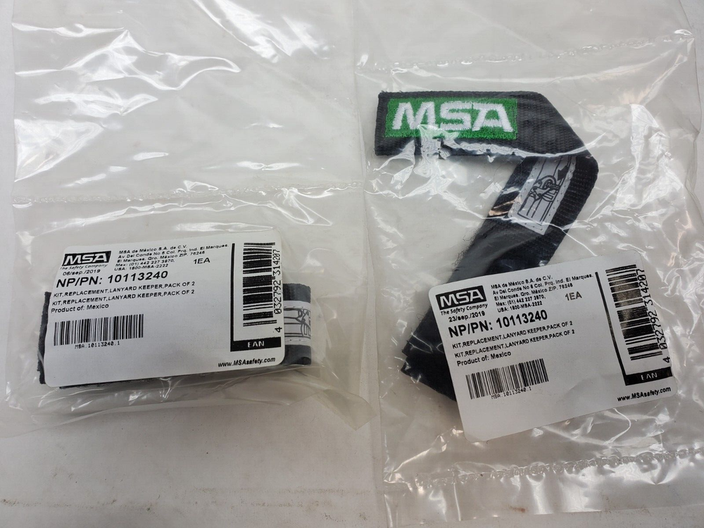 PACK OF 4! MSA 10113240 Hook & Loop Replacement Lanyard Strap Hook Keeper Kit HR