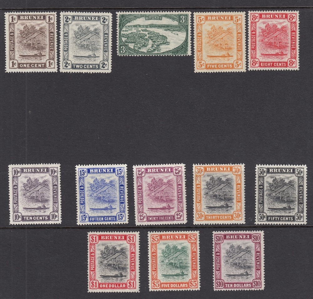 BRUNEI 1947-51almost complete SET SG 79-92 MNH.