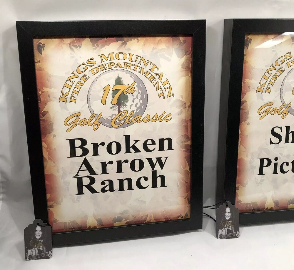 Neil Young Personally Owned Framed Golf Certificates Broken Arrow Ranch