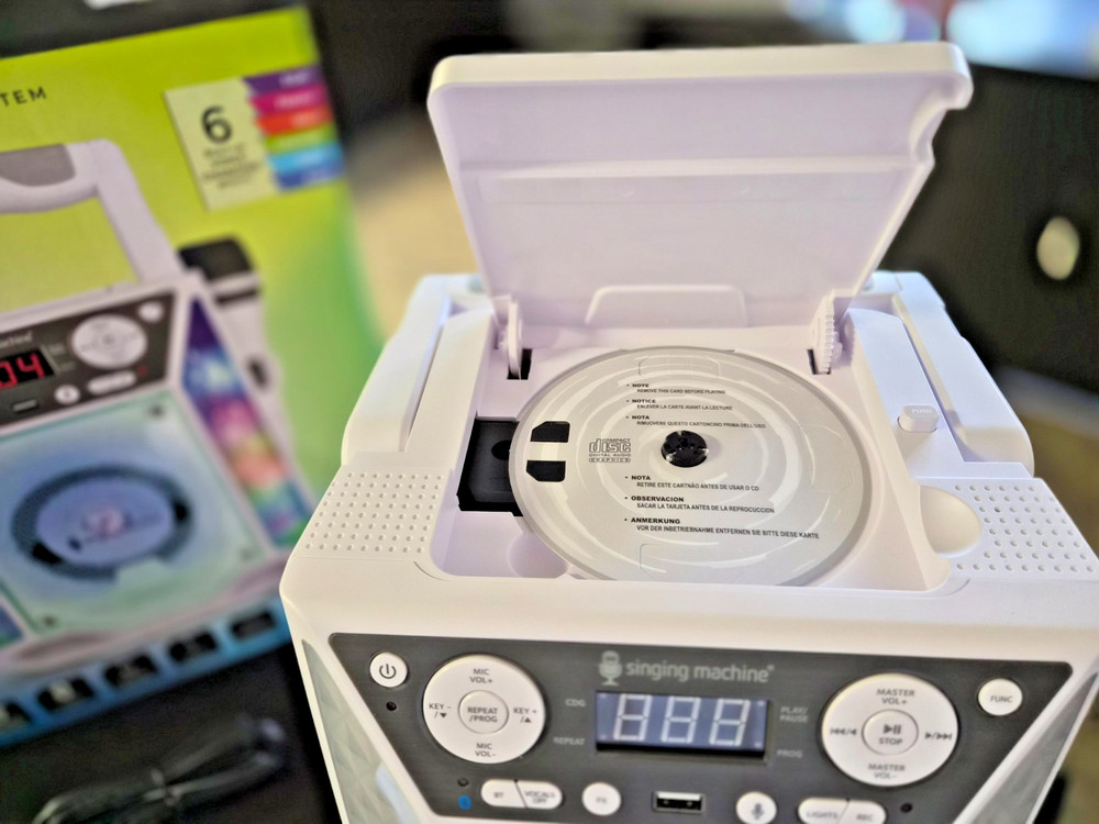 Singing Machine White SML2350 Bluetooth CDG Karaoke Machine