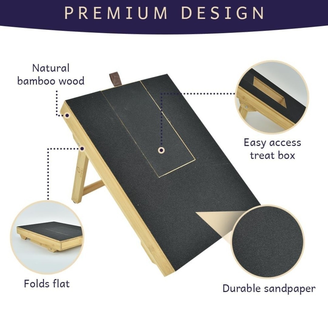 Dog Nail Scratch Board-Scratch Pad w/ Treat Box-Nail File New