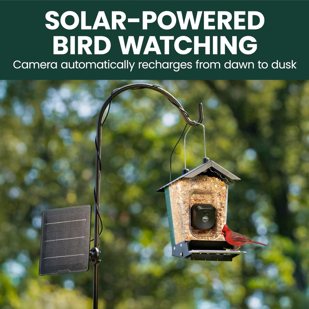 PerkyPet Solar Powered Smart Bird Feeder with Camera SquirrelResistant, 3.2L...