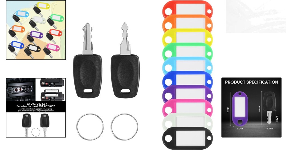 TSA Approved Key Set for Luggage: Emergency Unlocking Solution - Light & Durable