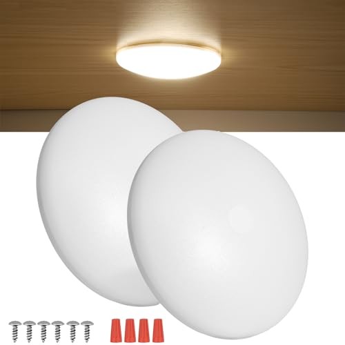 2 Pack RV LED Ceiling Puck Light RV Boat Interior Light DC 2 Pack/Warm White