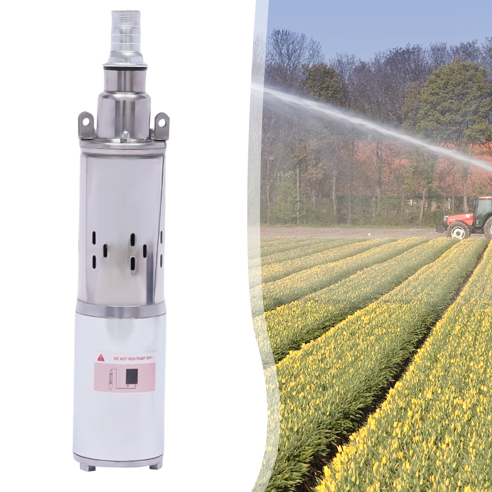 12V Solar Water Pump Farm Ranch Submersible Irrigation Bore Deep Well Screw Pump