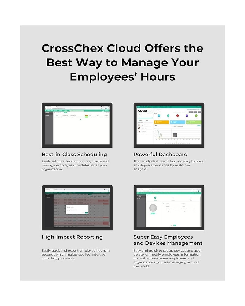 ANVIZ FacePass 7 Pro Cloud-Based Time Clock with Face, RFID, PIN - Free Cloud...