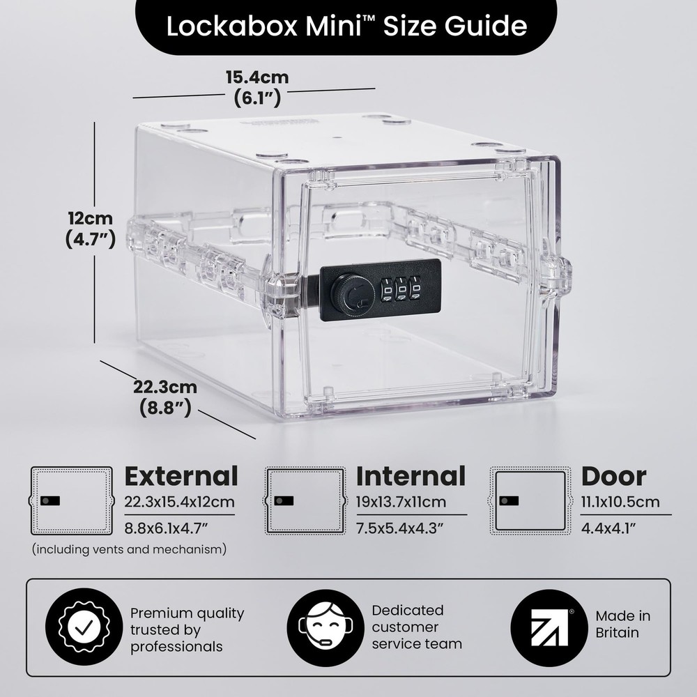 Lockabox Mini Small Lock Box w/ Combination Lock (Half Letter Sized)
