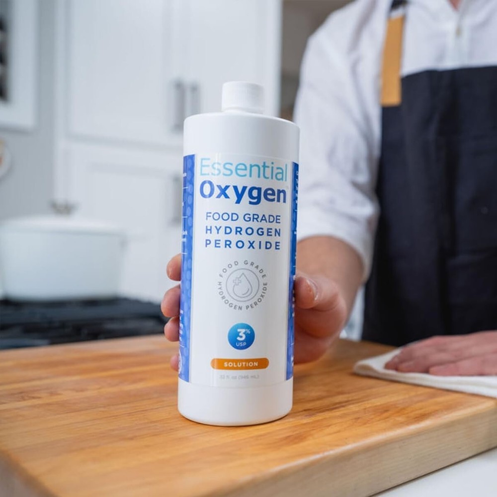 Essential Oxygen+, Hydrogen Peroxide 3% Food Grade, 1 Each, 32 Oz