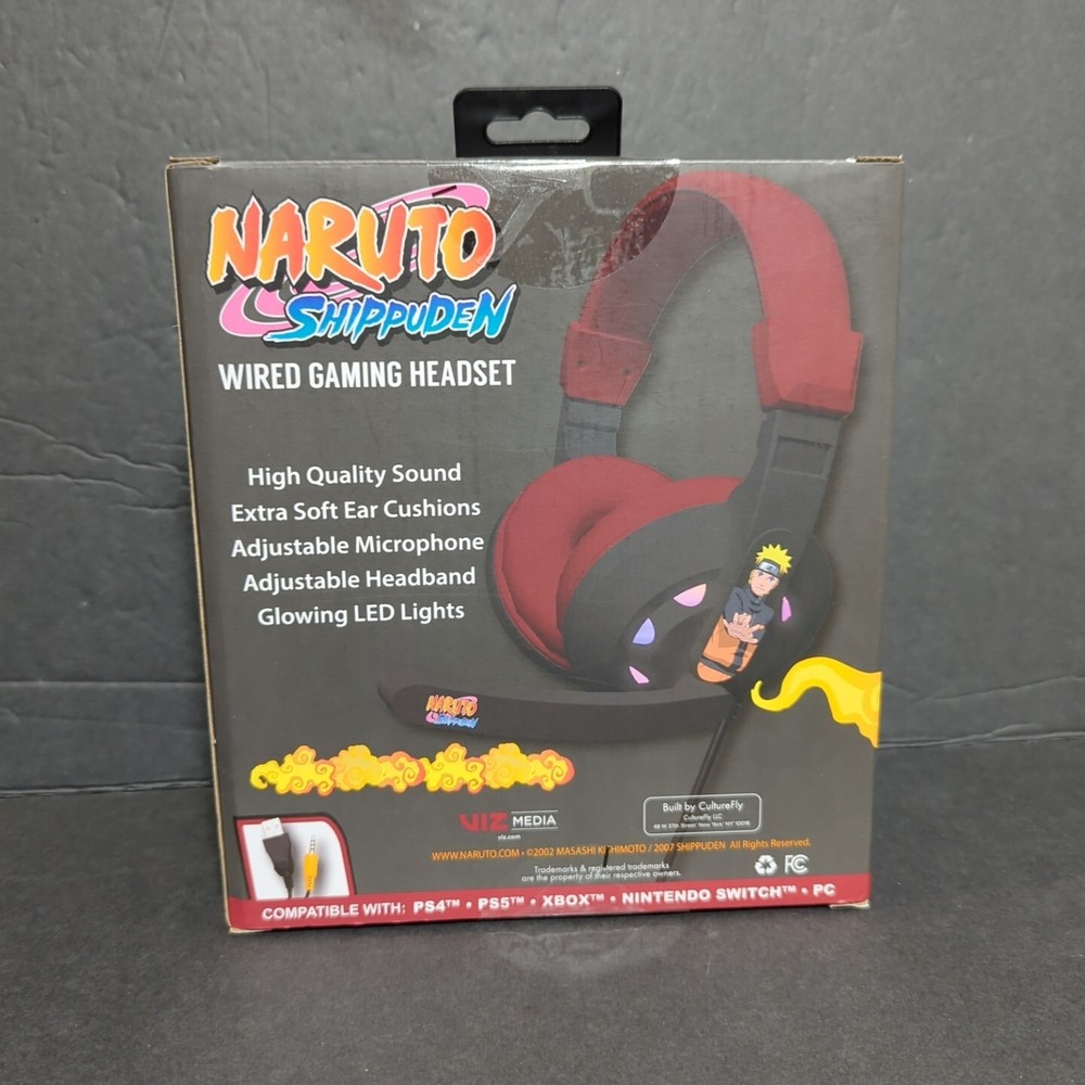 Naruto Shippuden Wired Gaming Headset - Compatible PS4 PS5 Xbox Switch PC