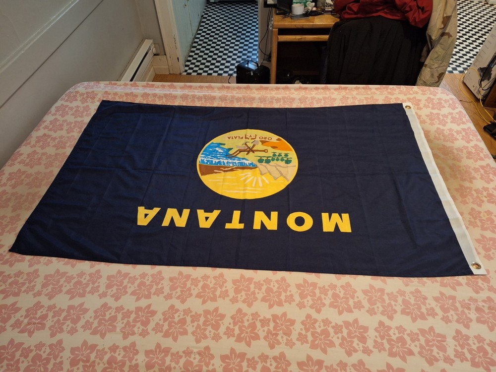 Montana State Flag 34" X 56" Used