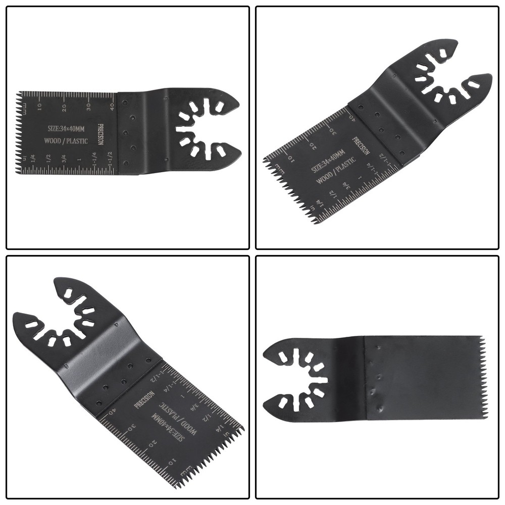 Black 55PCS 6 Types Universal Titanium Oscillating Saw Blades Multitool Blade