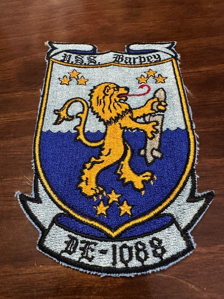 Vintage US Navy USS Barbey DE-1088 Ship Patch