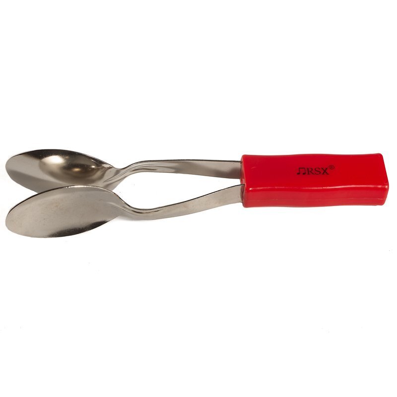 Spoons 8" (20cm) Metal with Plastic Red Handle