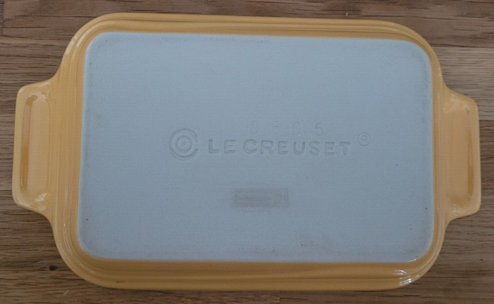 LE CREUSET Honey Yellow Small Rectangular Stoneware Casserole Dish 7" x 5"