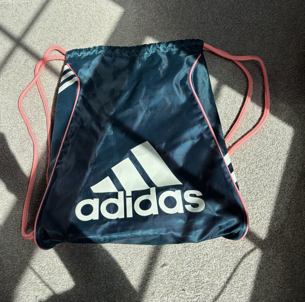 Adidas Blue And Pink Drawstring Bag