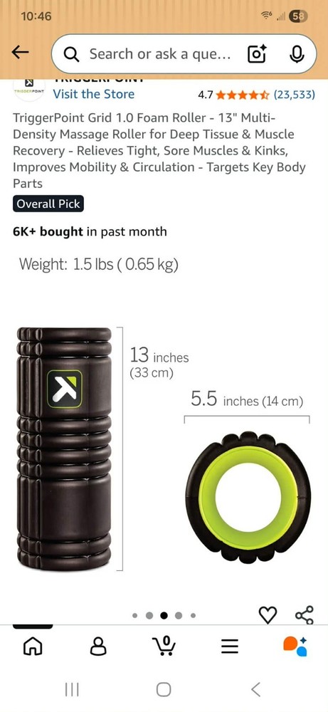 Trigger Point Performance TPT-GRDBW The Grid Black Foam Roller - Black