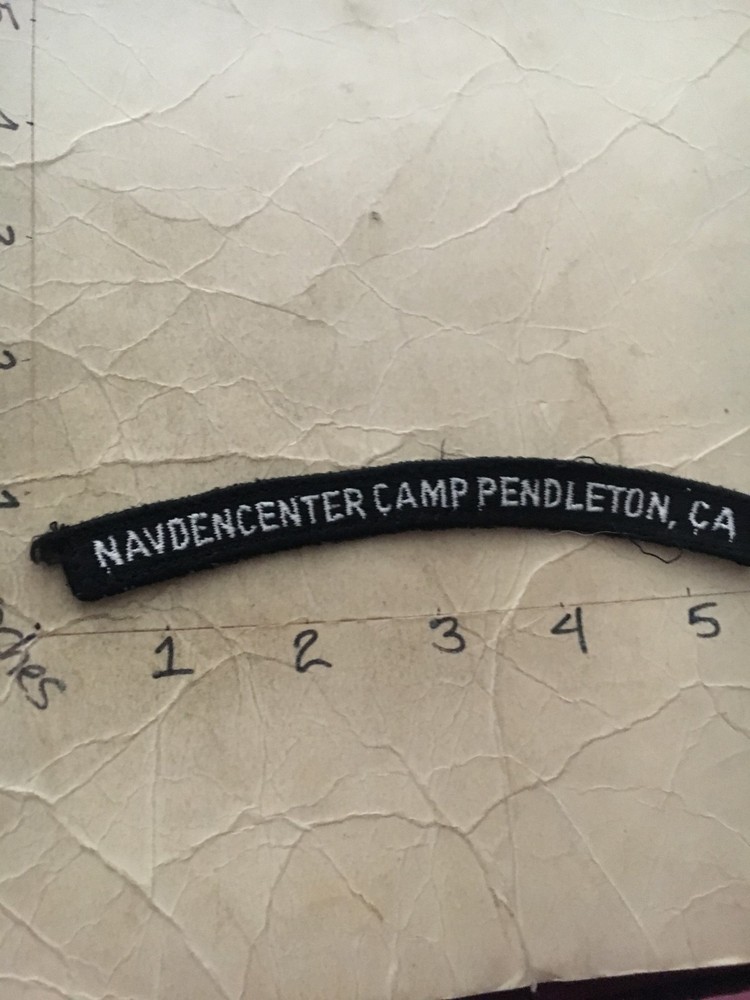 US NAVY SHOULDER STRIP TAB rocker Patch NAVDENCENTER Camp Pendleton Ca