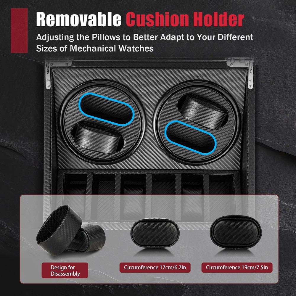 Automatic Rotation Wristwatch Display Box 4+6 Compartments Storage Case Self
