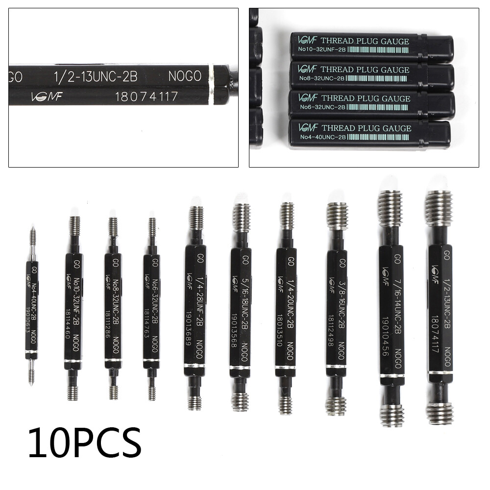10Pcs -Double End Thread Plug Detection Gauge Precision American Threaded Bore