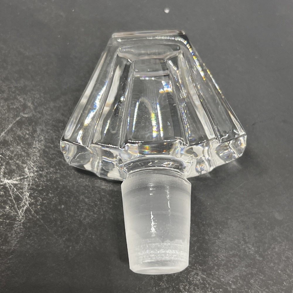 Cotte Crystal Perfume Vanity Bottles Ground Stoppers Signed Set 2