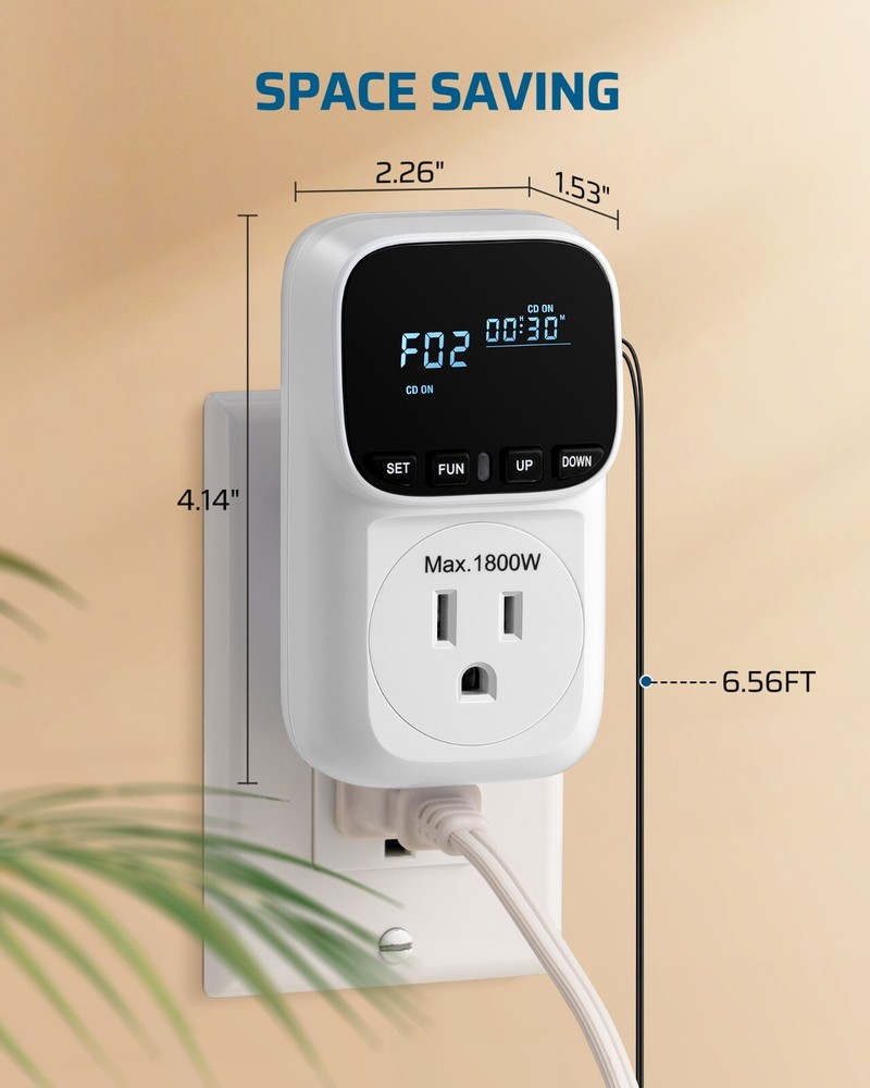 DEWENWILS Digital Temperature Controller, Thermostat Outlet Plug,Cyclic Timing