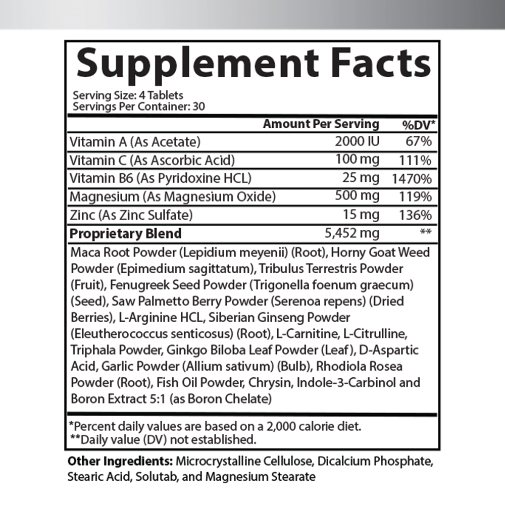 Testosteron Booster Monster Test for Men Testosterona 6,000+ MG Tablets 240ct