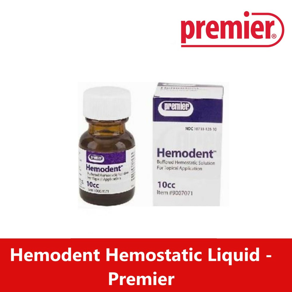 Dental Premier Hemodent 10 cc Buffered Hemostatic Solution 4 Topical Application