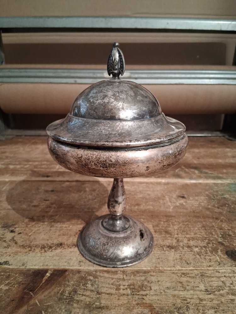 Silver Plate Compote With Lid L.B.S. Co. Lawrence B. Smith
