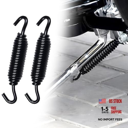 2-Pack black Chrome Kickstand Spring Jiffy Stand spring fits for Harley 2 Pack