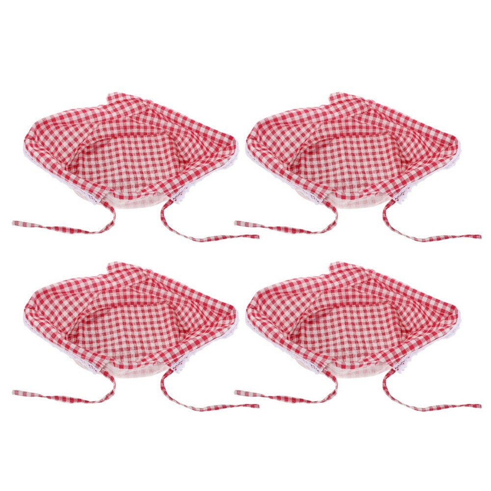 4 Pcs Picnic Basket Replacement Cloth Cover Liners for Wicker Baskets