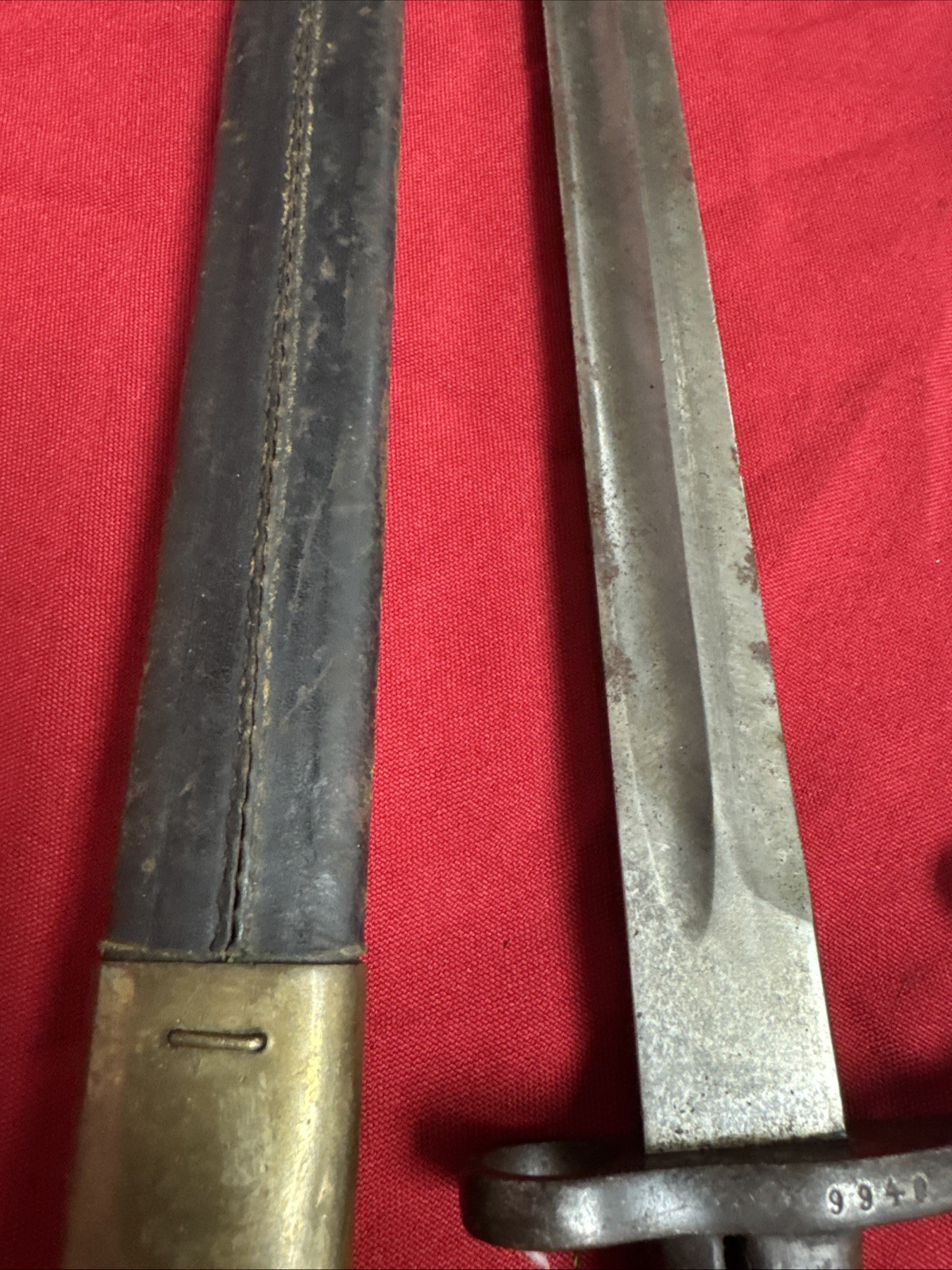 Alex Coppel Solingen Brazil M1908 Mauser Bayonet with Leather Scabbard A955