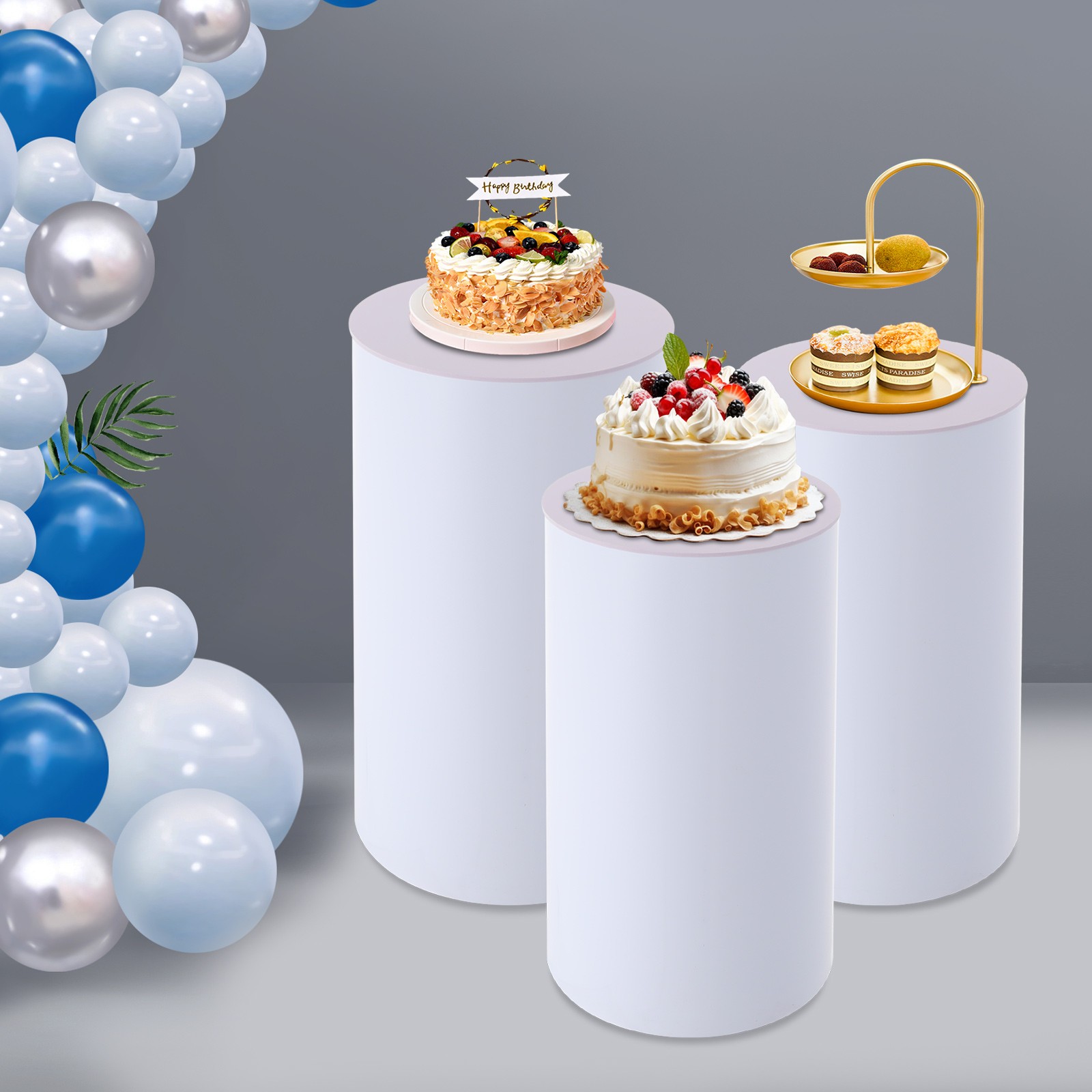 3Pcs Round Cylinder For Decoration& Birthday Parties, Wedding Round Cylinder