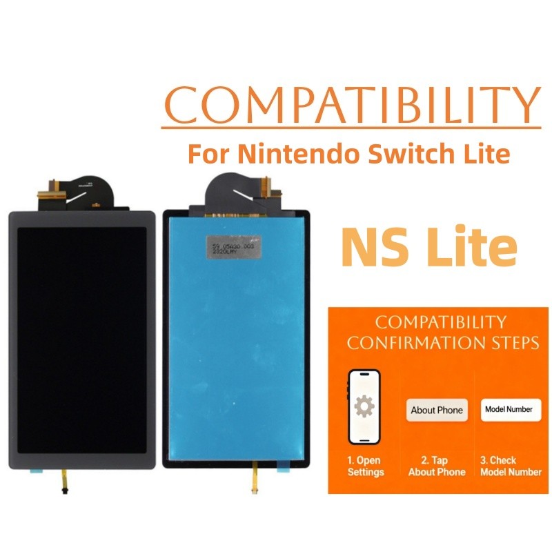 100% or Nintendo Switch Lite LCD Display Touch Screen Digitizer Assembly Replace