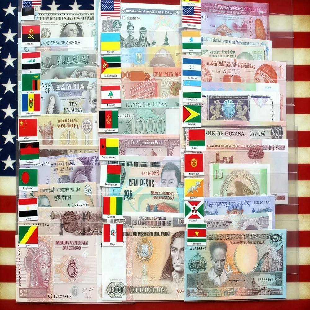 UNC Condition 100Pcs World Banknotes Different Foreign Paper Money Set