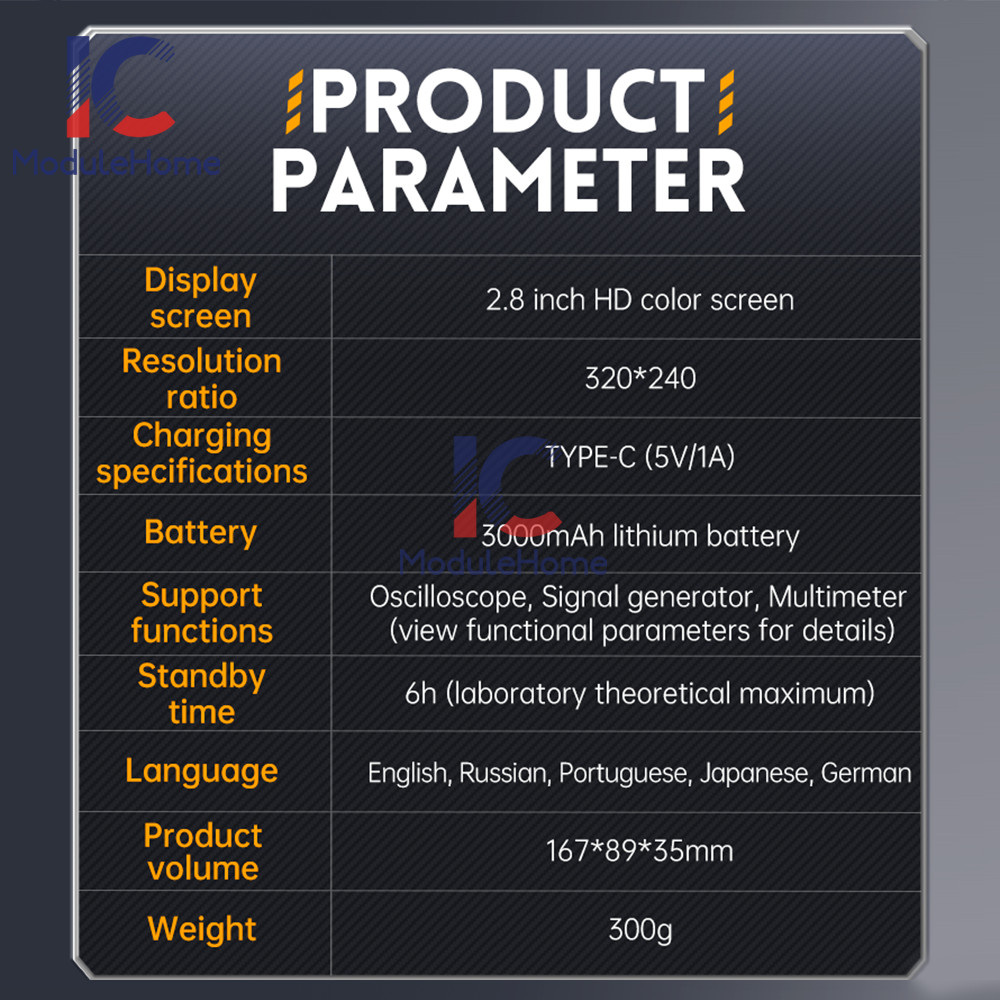 FNIRSI Handheld Digital Oscilloscope Multimeter Function Signal Generator 2C23T