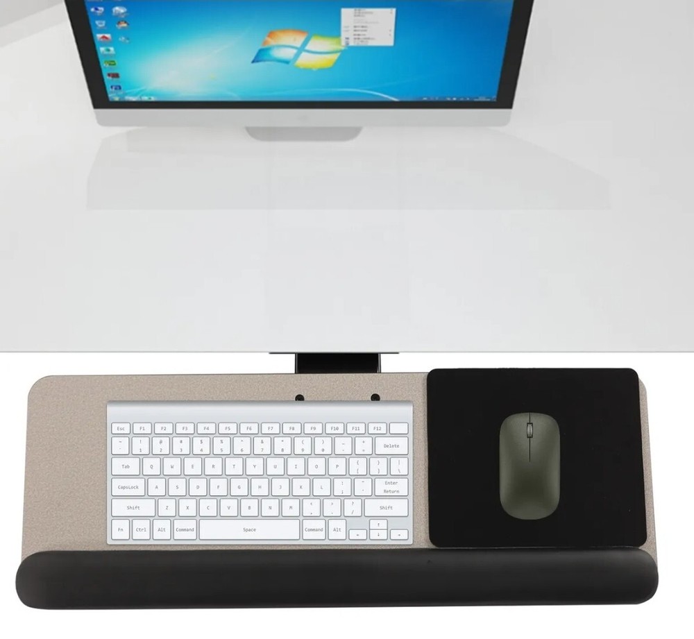 Adjustable Keyboard Tray Ergonomic Design Under Desk Mount Mouse Platform Tray