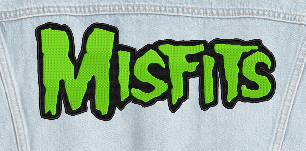Misfits Back Patch Neon Green Logo Embroidered High-Quality