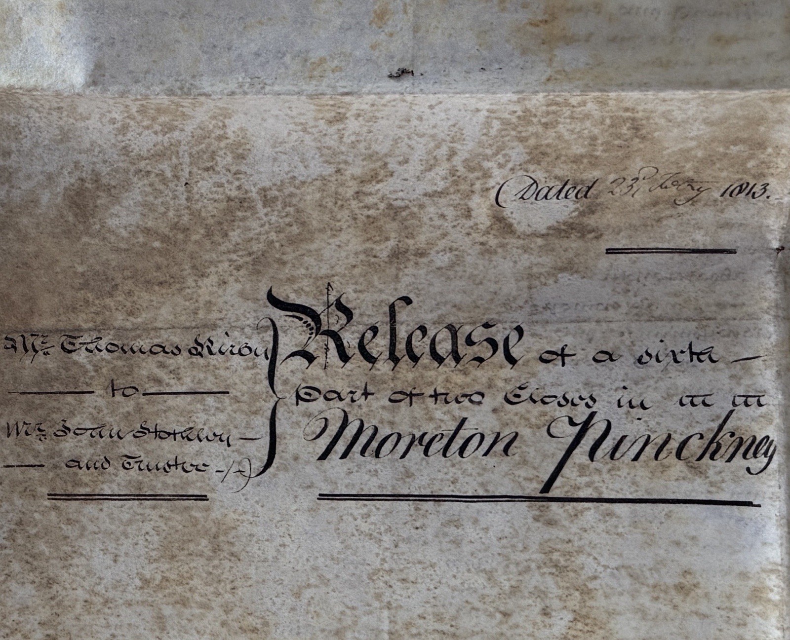 Indenture Deed Manuscript 1813 Vellum Legal Document Multiple Wax Seals Large