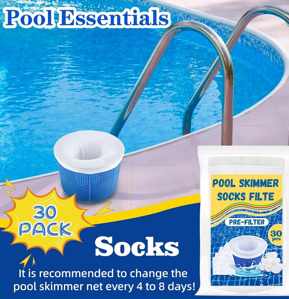 30 Pack Pool Skimmer Socks,Pool Filter Socks for 30PCSPoolSocks