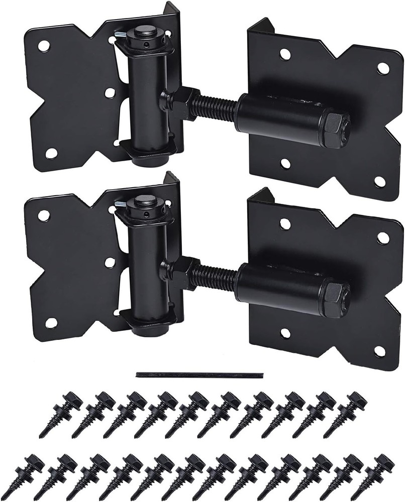 Gate Hinges with Installation Screws, 2 Set