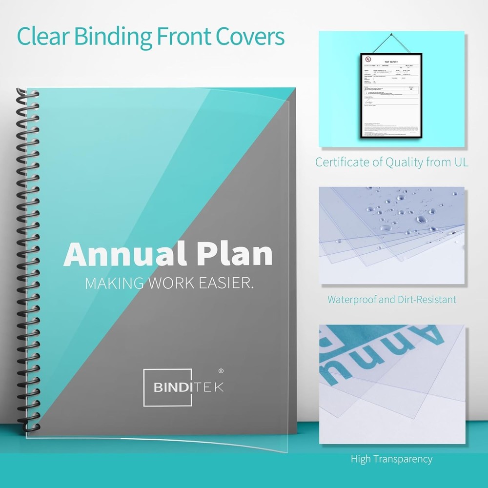Professional Presentation 200 Pack Binding Covers for Office & Educational Use