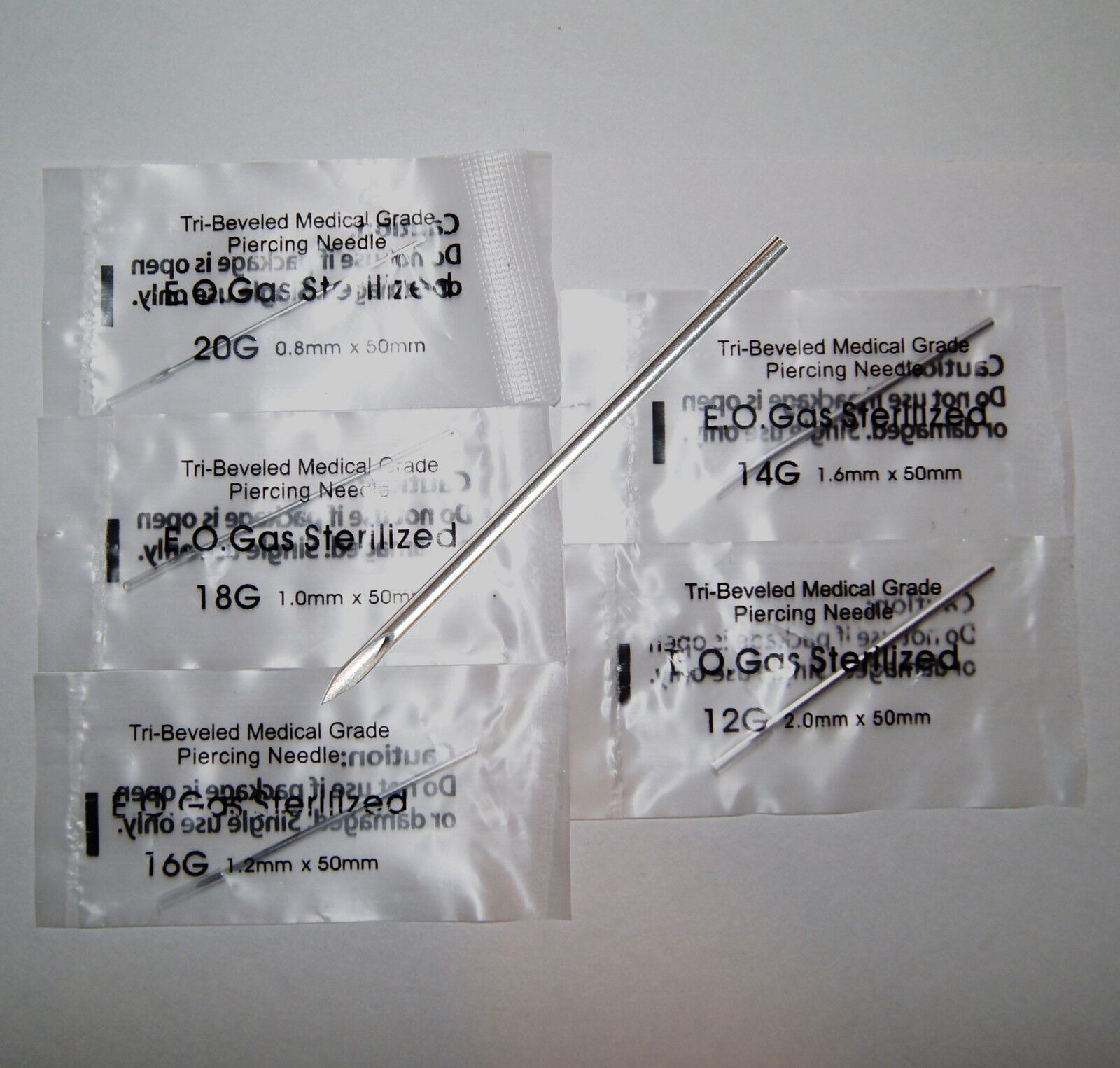 Hollow Sterilized Pierce Gauge Piercing Needle 12 14 15 16 18 20g